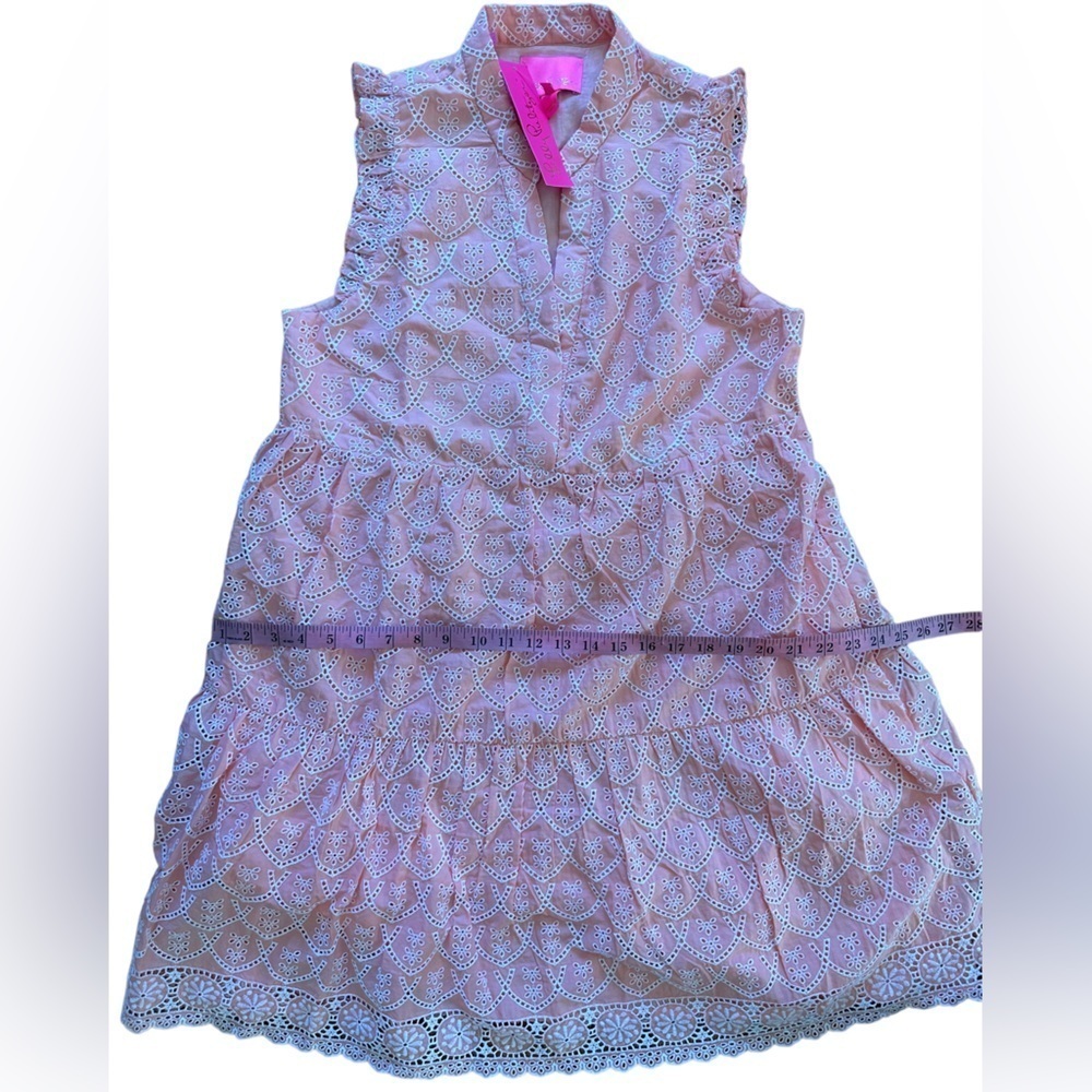 LILLY PULITZER Large Briela Peach Hyacinth Floral Arch Eyelet Dress - Picture 15 of 16